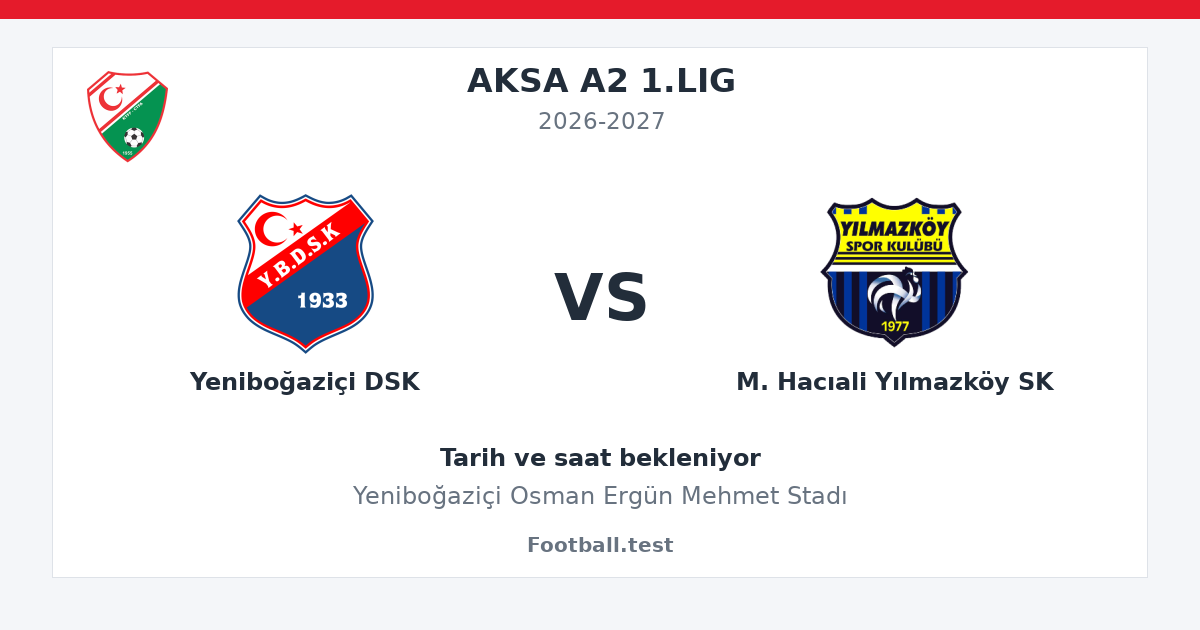 Yeniboğaziçi DSK - M. Hacıali Yılmazköy SK paylaşım kartı