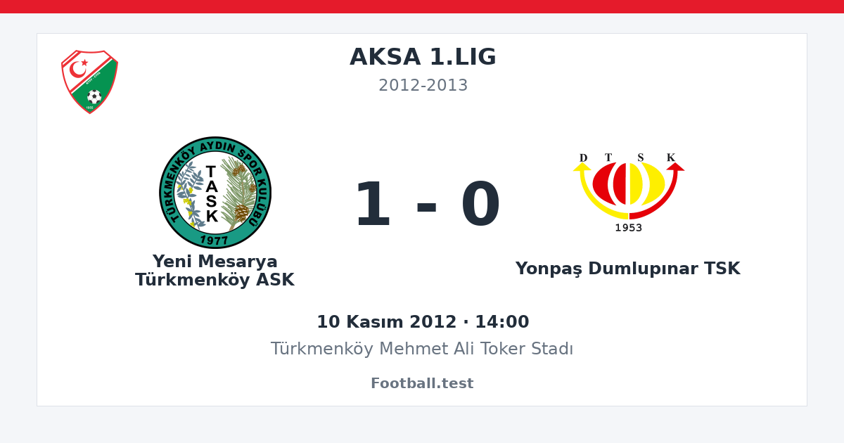 Yeni Mesarya Türkmenköy ASK - Yonpaş Dumlupınar TSK 1 - 0 paylaşım kartı