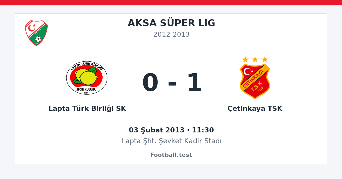 Lapta Türk Birliği SK - Çetinkaya TSK 0 - 1 paylaşım kartı