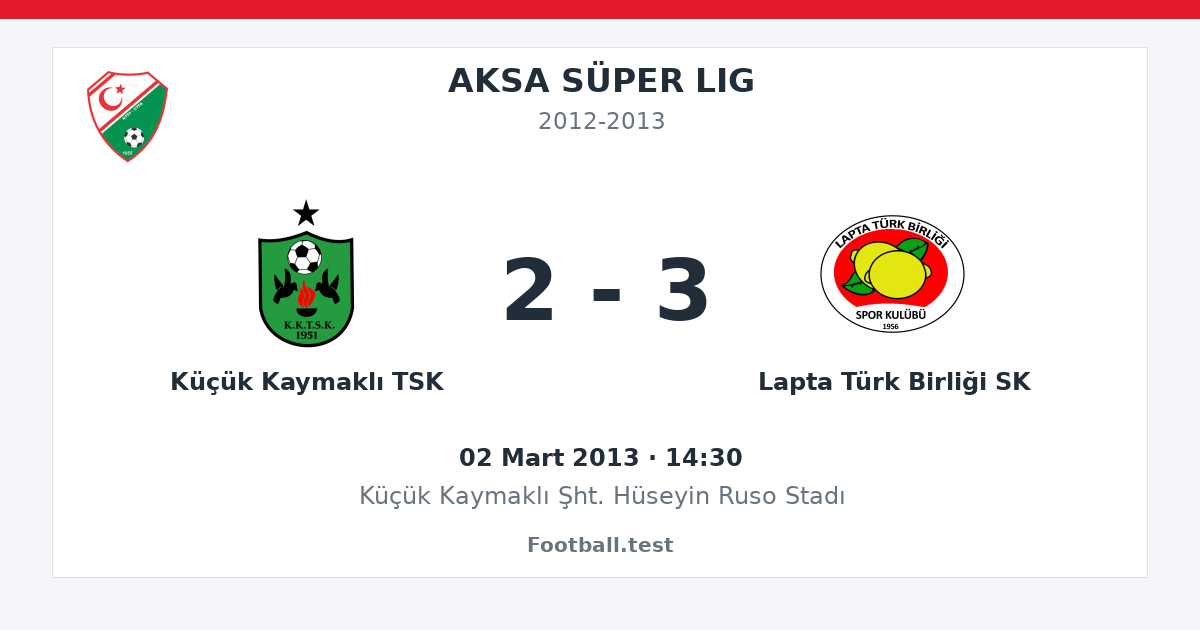 Küçük Kaymaklı TSK - Lapta Türk Birliği SK 2 - 3 paylaşım kartı