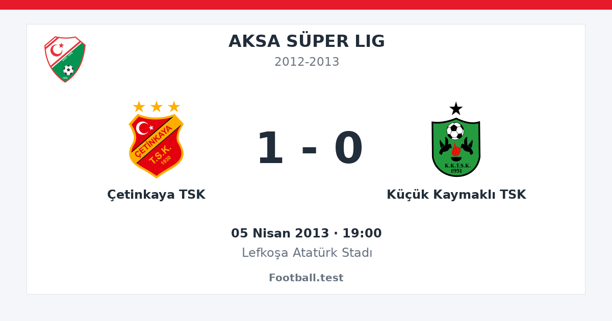 Çetinkaya TSK - Küçük Kaymaklı TSK 1 - 0 paylaşım kartı