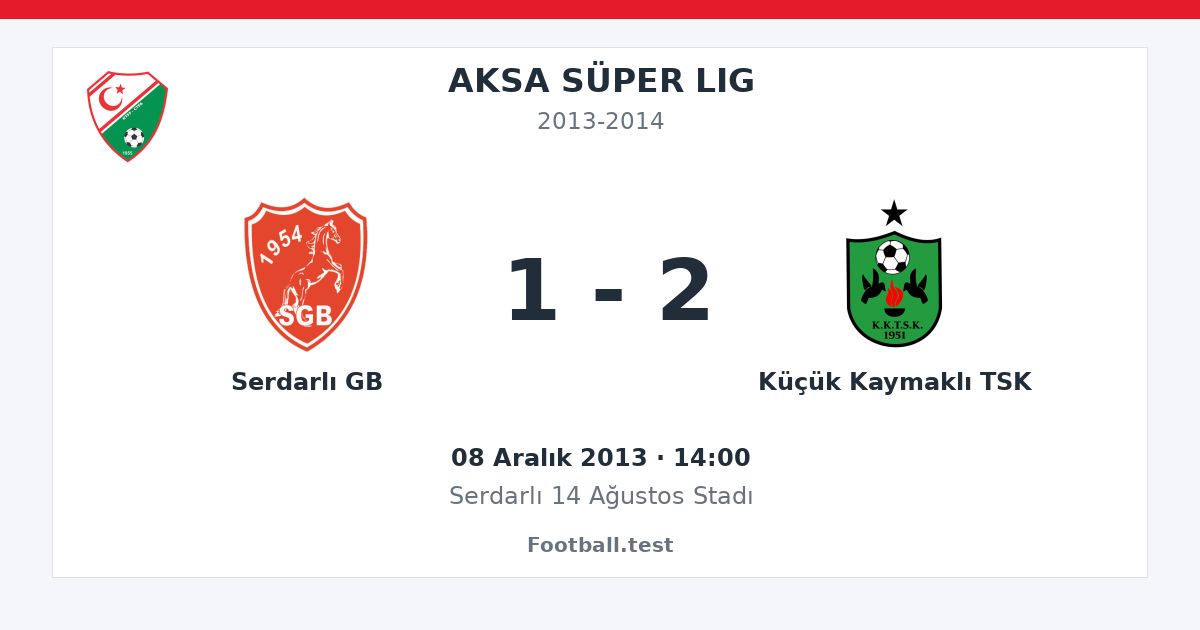 Serdarlı GB - Küçük Kaymaklı TSK 1 - 2 paylaşım kartı