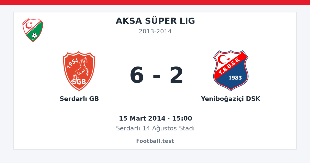 Serdarlı GB - Yeniboğaziçi DSK 6 - 2 paylaşım kartı