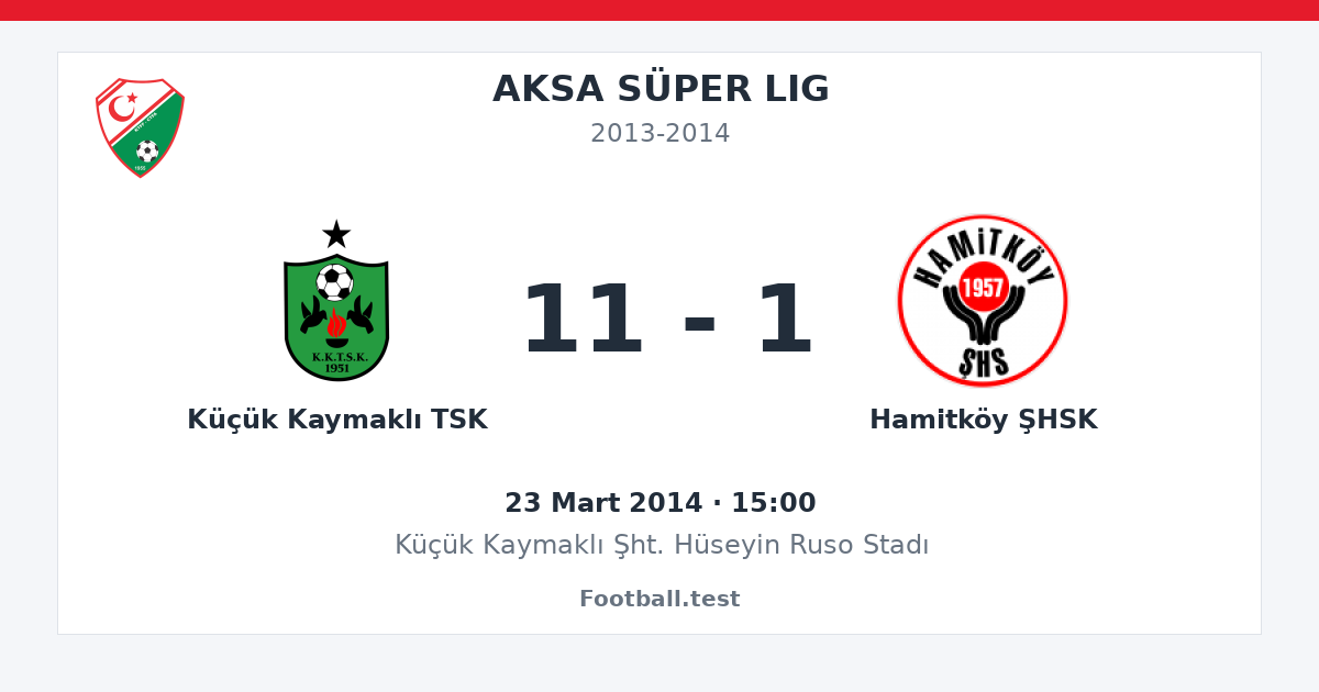 Küçük Kaymaklı TSK - Hamitköy ŞHSK 11 - 1 paylaşım kartı