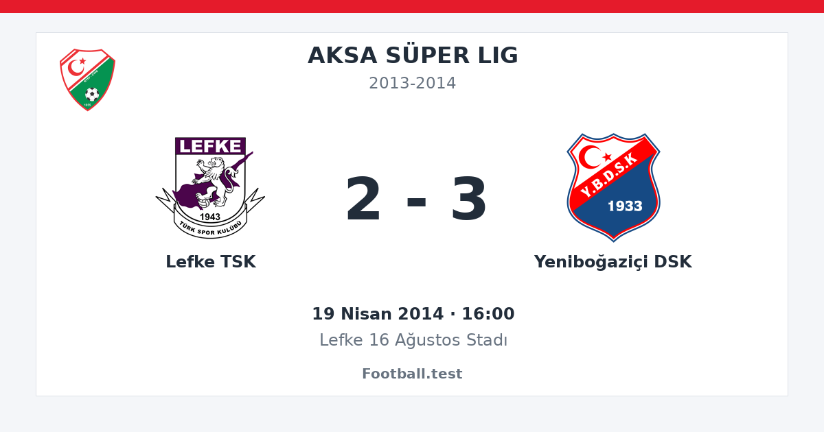 Lefke TSK - Yeniboğaziçi DSK 2 - 3 paylaşım kartı