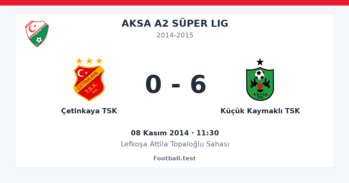 Çetinkaya TSK - Küçük Kaymaklı TSK 0 - 6 paylaşım kartı