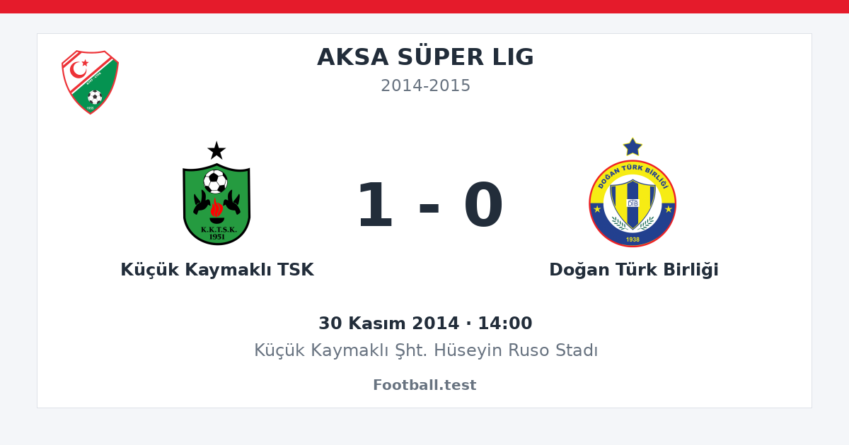 Küçük Kaymaklı TSK - Doğan Türk Birliği 1 - 0 paylaşım kartı