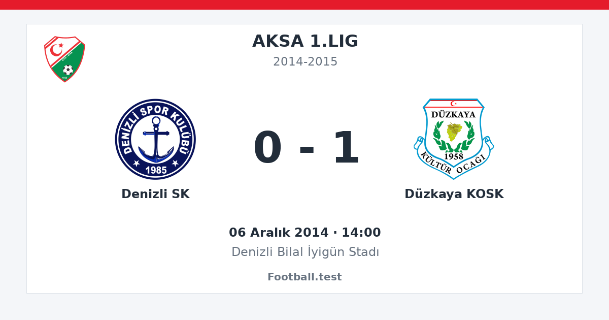 Denizli SK - Düzkaya KOSK 0 - 1 paylaşım kartı