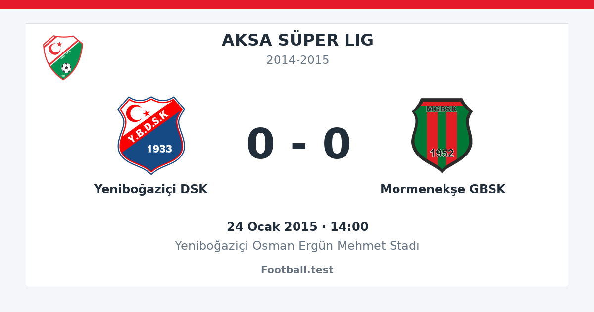 Yeniboğaziçi DSK - Mormenekşe GBSK 0 - 0 paylaşım kartı