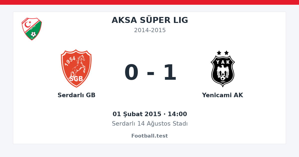 Serdarlı GB - Yenicami AK 0 - 1 paylaşım kartı