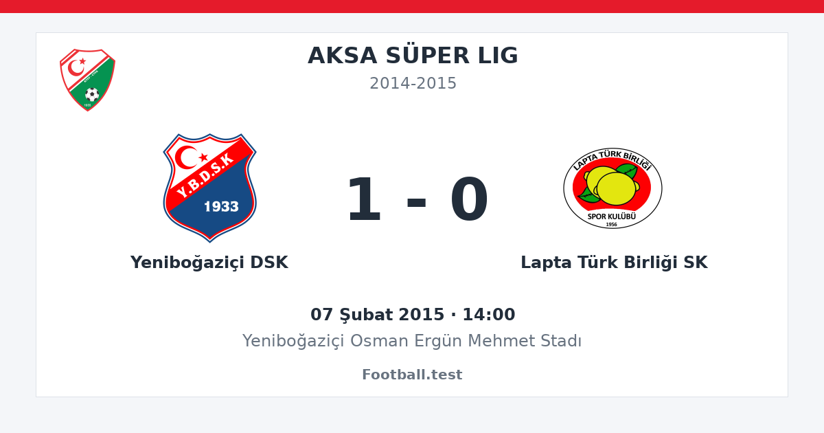Yeniboğaziçi DSK - Lapta Türk Birliği SK 1 - 0 paylaşım kartı