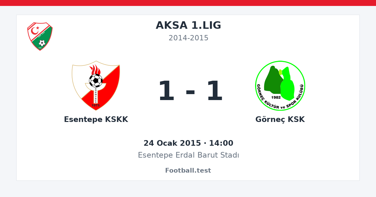 Esentepe KSKK - Görneç KSK 1 - 1 paylaşım kartı