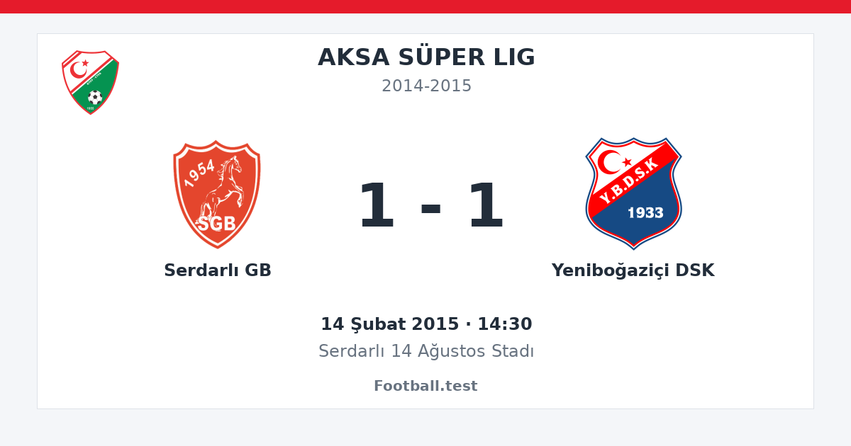 Serdarlı GB - Yeniboğaziçi DSK 1 - 1 paylaşım kartı