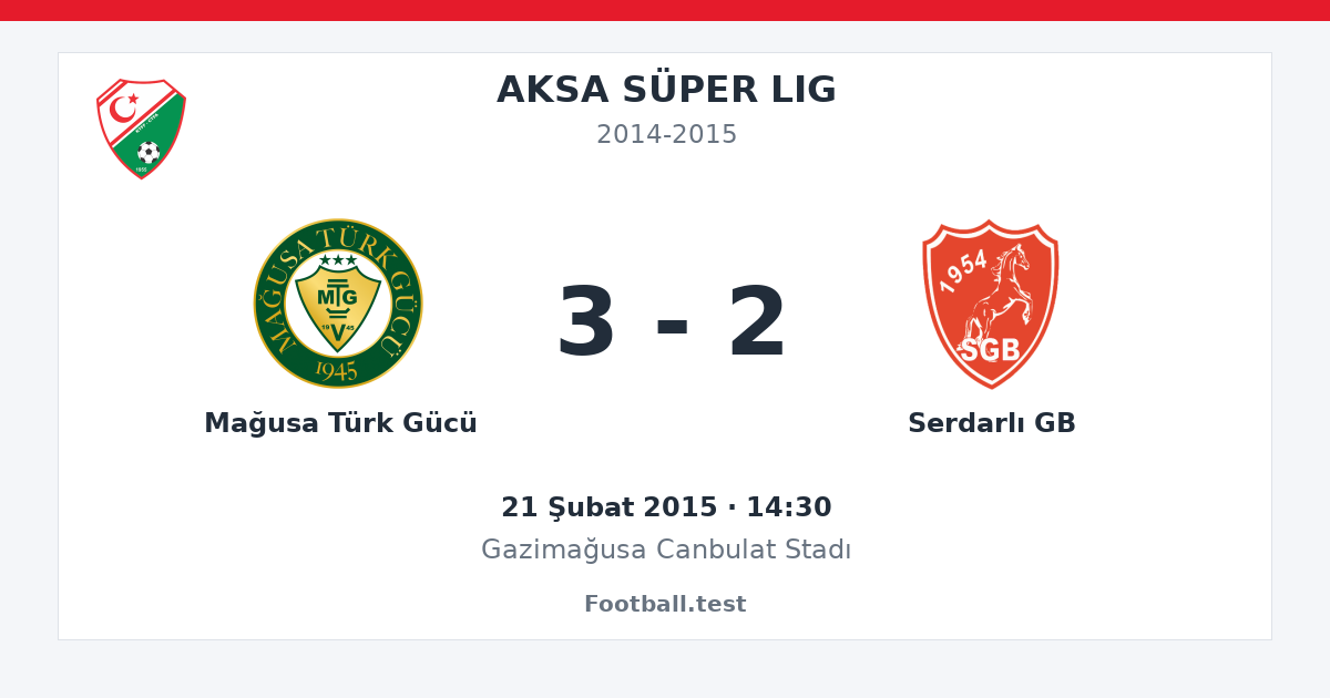 Mağusa Türk Gücü - Serdarlı GB 3 - 2 paylaşım kartı