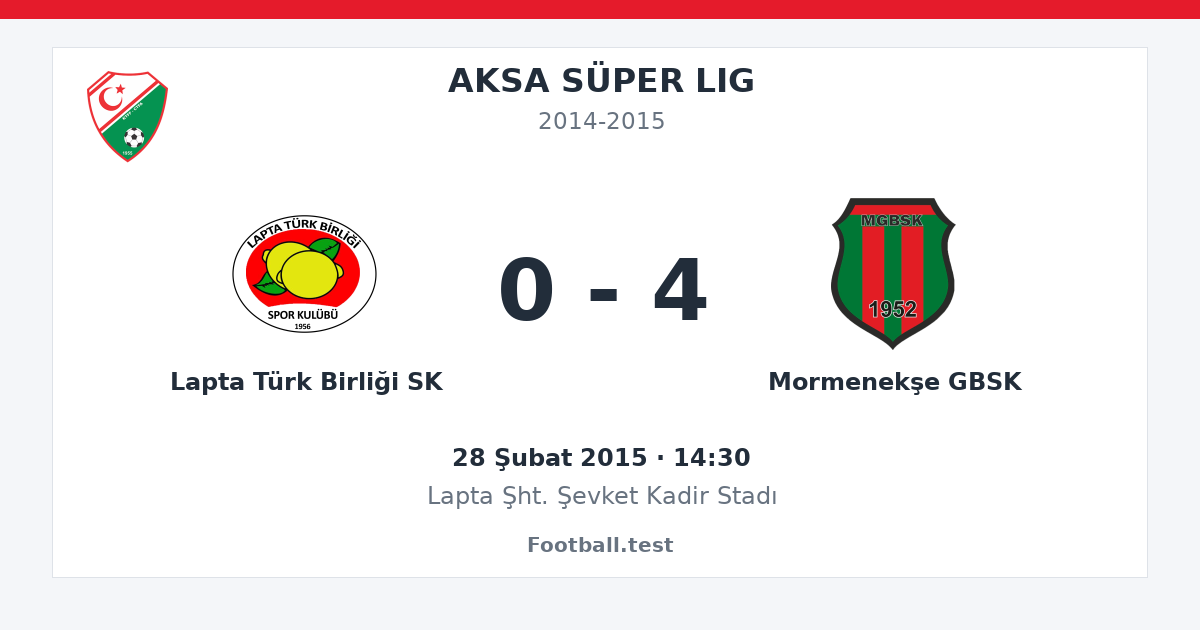 Lapta Türk Birliği SK - Mormenekşe GBSK 0 - 4 paylaşım kartı