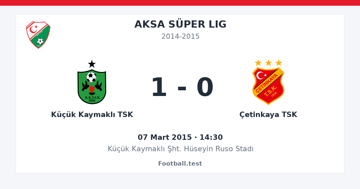 Küçük Kaymaklı TSK - Çetinkaya TSK 1 - 0 paylaşım kartı