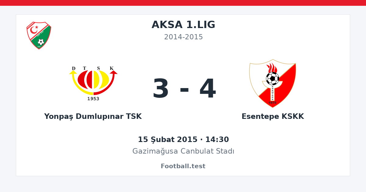 Yonpaş Dumlupınar TSK - Esentepe KSKK 3 - 4 paylaşım kartı