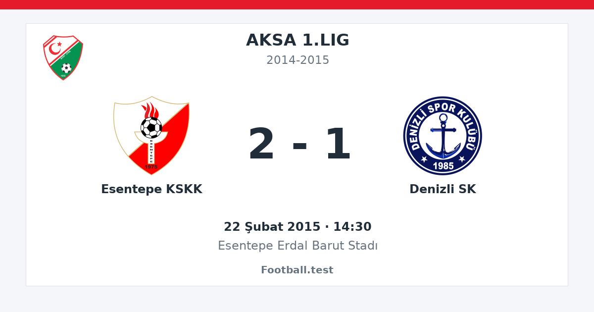 Esentepe KSKK - Denizli SK 2 - 1 paylaşım kartı