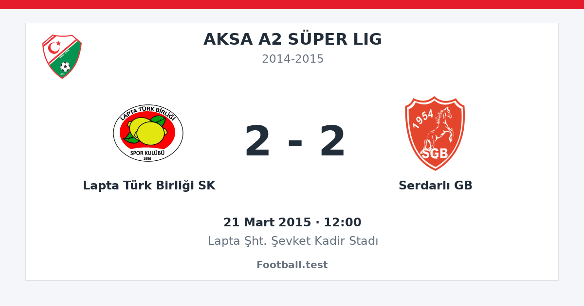 Lapta Türk Birliği SK - Serdarlı GB 2 - 2 paylaşım kartı
