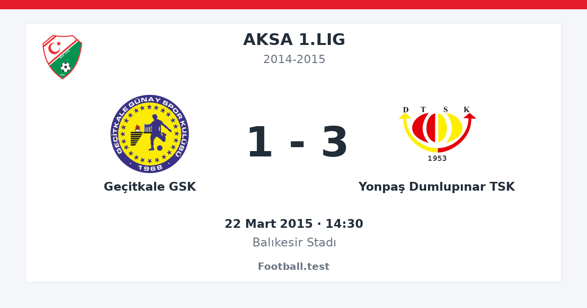 Geçitkale GSK - Yonpaş Dumlupınar TSK 1 - 3 paylaşım kartı