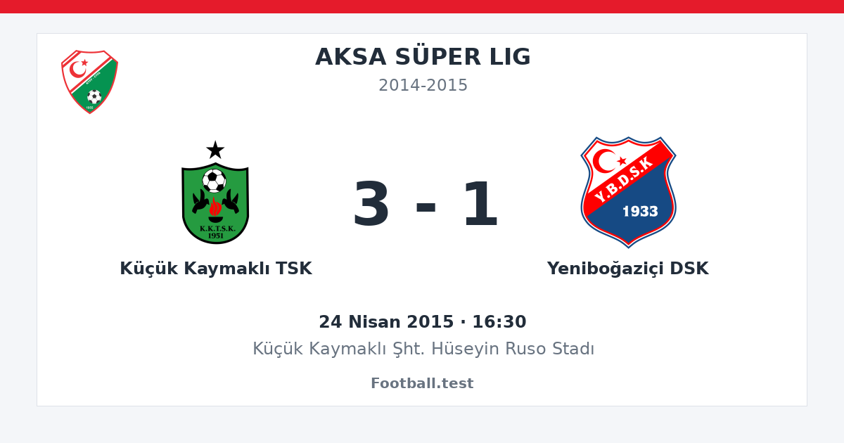 Küçük Kaymaklı TSK - Yeniboğaziçi DSK 3 - 1 paylaşım kartı