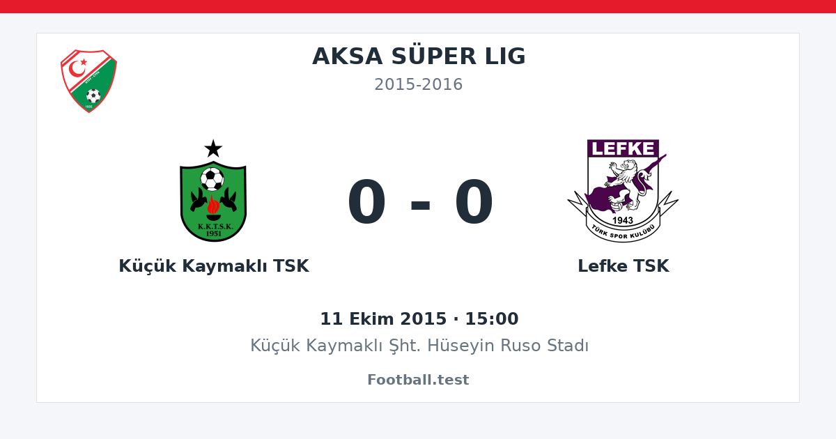 Küçük Kaymaklı TSK - Lefke TSK 0 - 0 paylaşım kartı