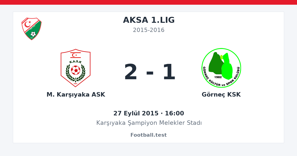 M. Karşıyaka ASK - Görneç KSK 2 - 1 paylaşım kartı