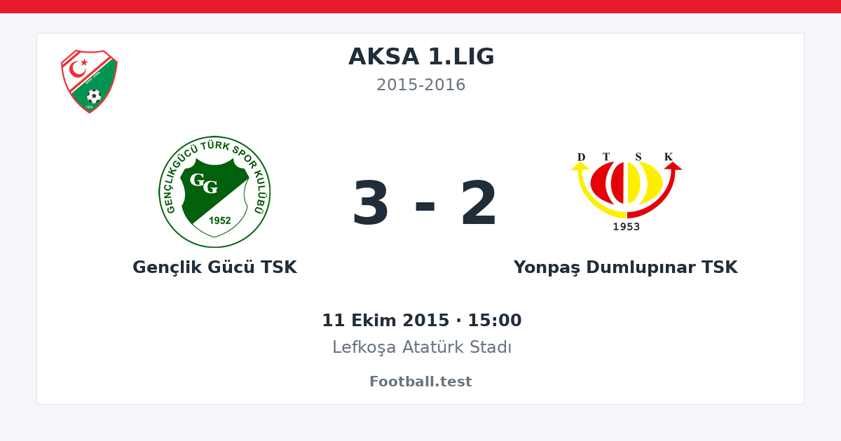 Gençlik Gücü TSK - Yonpaş Dumlupınar TSK 3 - 2 paylaşım kartı