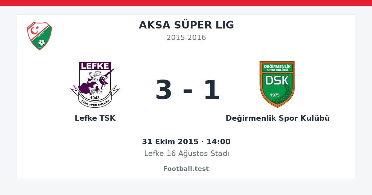 Lefke TSK - Değirmenlik Spor Kulübü 3 - 1 paylaşım kartı