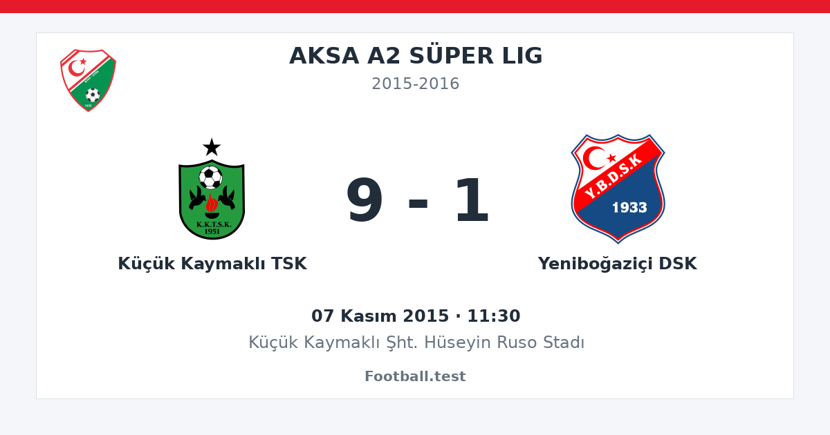 Küçük Kaymaklı TSK - Yeniboğaziçi DSK 9 - 1 paylaşım kartı