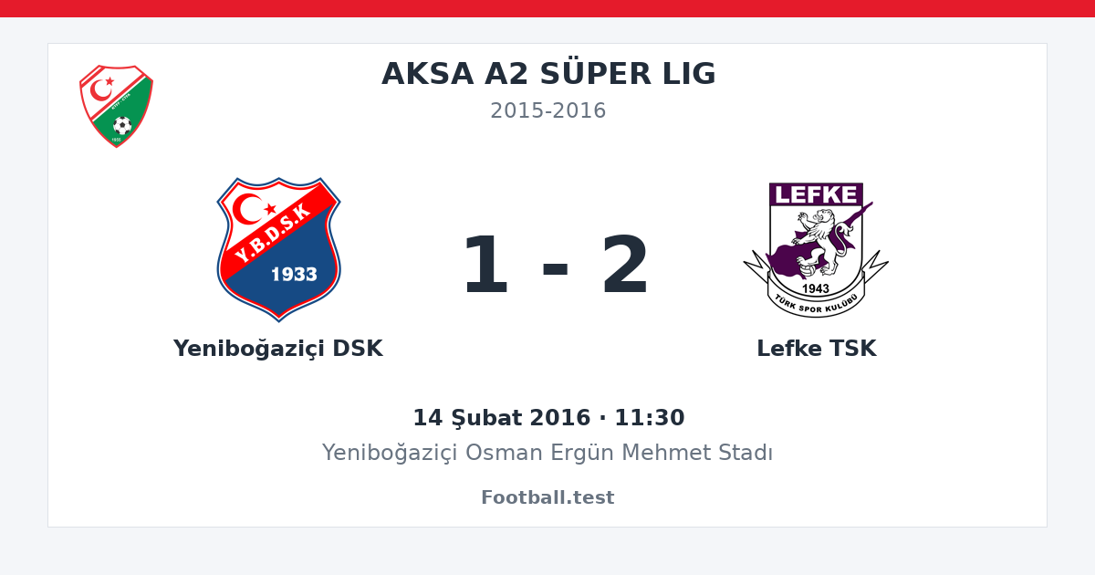 Yeniboğaziçi DSK - Lefke TSK 1 - 2 paylaşım kartı