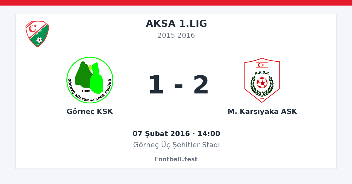 Görneç KSK - M. Karşıyaka ASK 1 - 2 paylaşım kartı