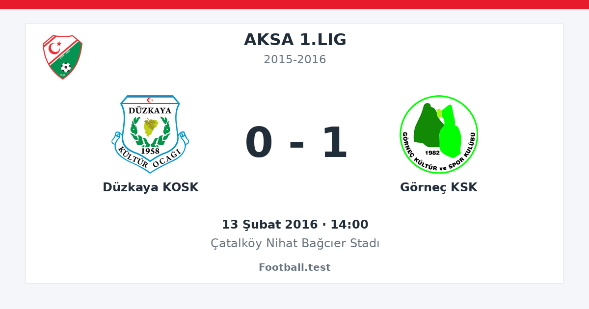 Düzkaya KOSK - Görneç KSK 0 - 1 paylaşım kartı