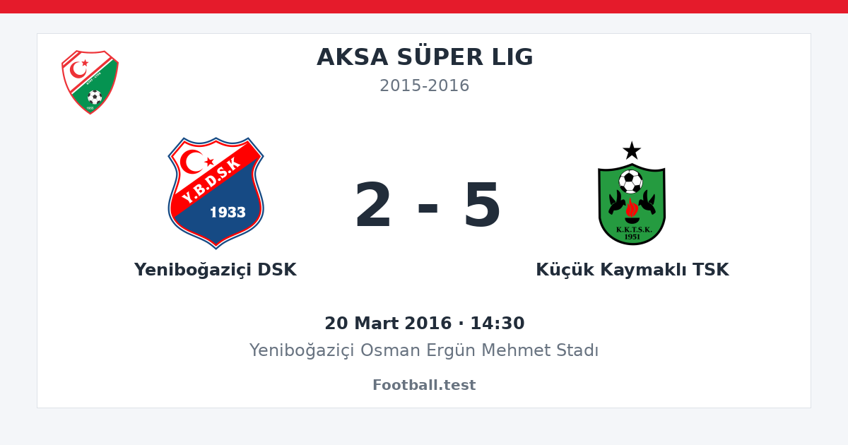 Yeniboğaziçi DSK - Küçük Kaymaklı TSK 2 - 5 paylaşım kartı
