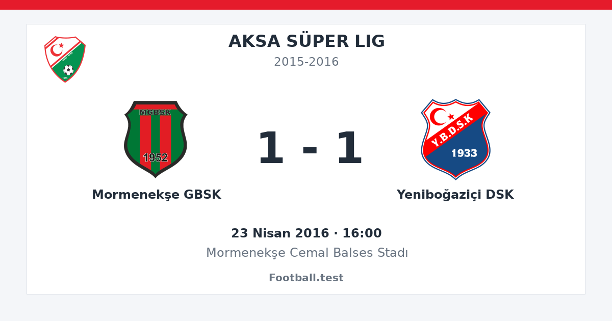 Mormenekşe GBSK - Yeniboğaziçi DSK 1 - 1 paylaşım kartı