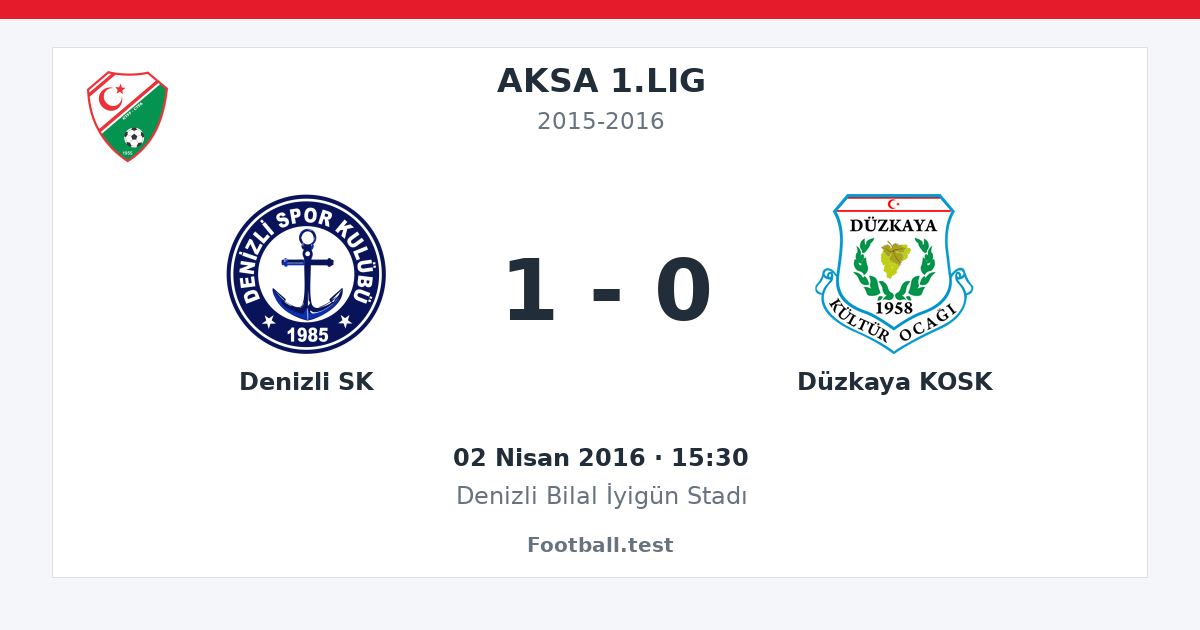 Denizli SK - Düzkaya KOSK 1 - 0 paylaşım kartı