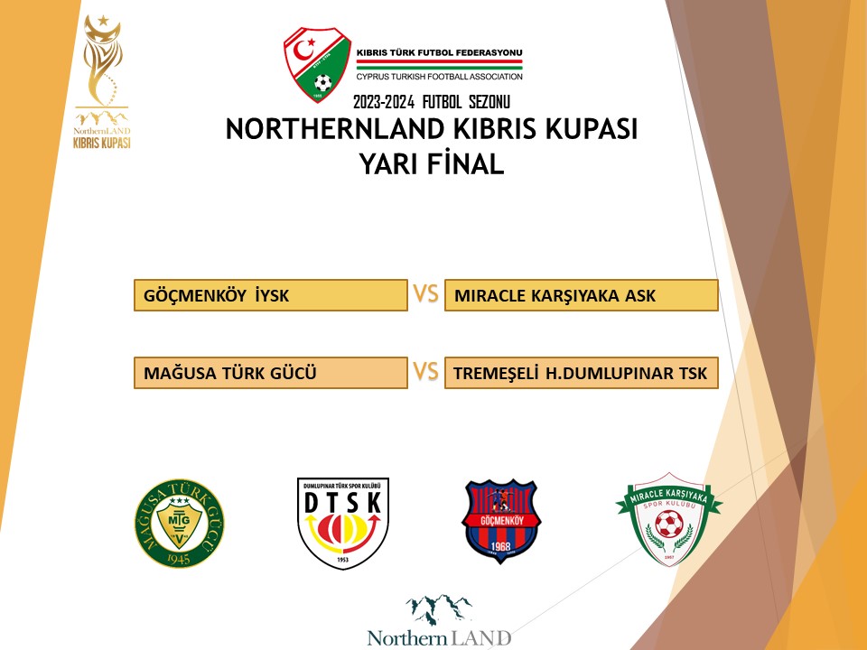 Northernland Kıbrıs Kupası'nda yarı final eşleşmeleri belli oldu