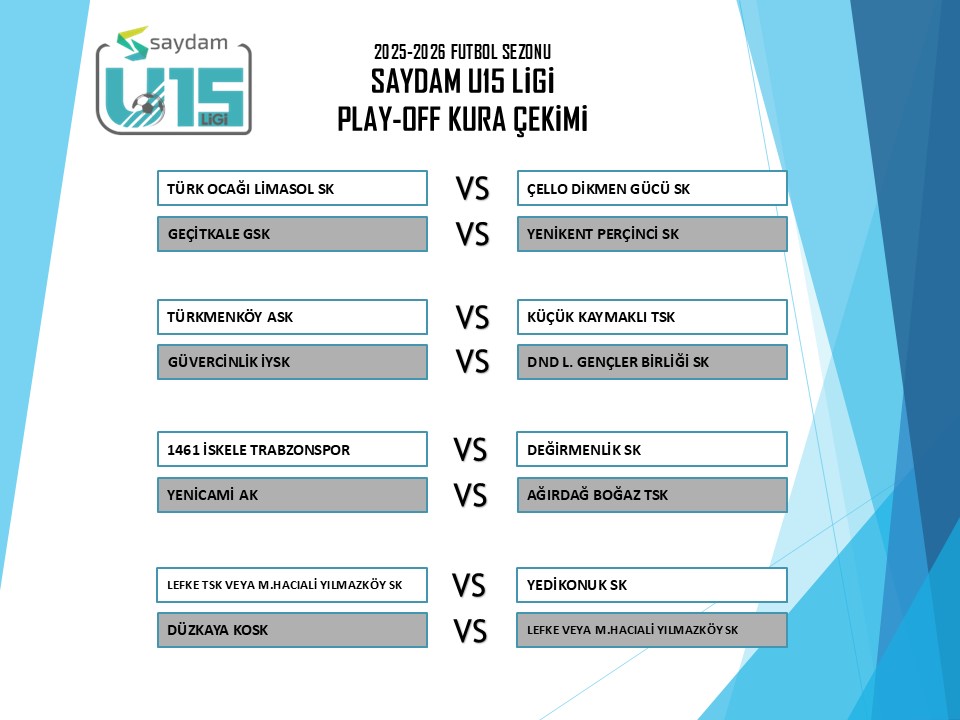 Saydam U15 Ligi'nde Play-Off kura çekimi gerçekleşti